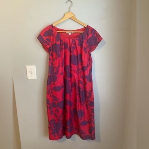Boden Sassy pansy Floral Silk Sheath Dress